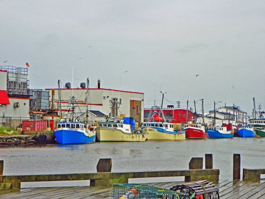 Fishing boats at the wharf in Glace Bay Fishing boats at the wharf in Glace Bay