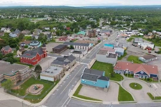 Aerial view of Main Street in Sydney Mines Aerial view of Main Street in Sydney Mines